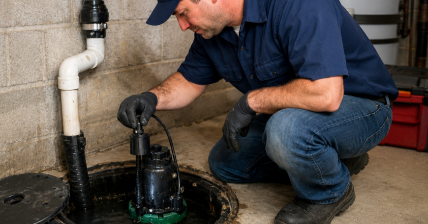 plumber checking